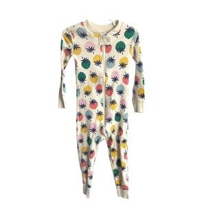 Hanna Andersson Organic Cotton Strawberry Pajamas One Piece Footless Kids 3T